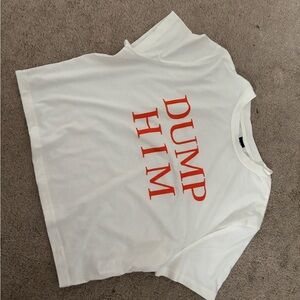 White T-Shirt with Orange Print